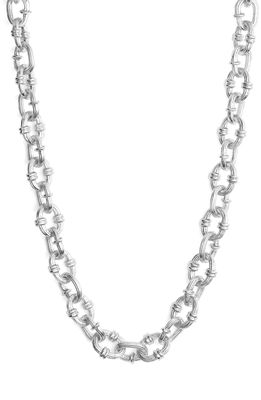 Karine Sultan Textured Chain Necklace in Silver