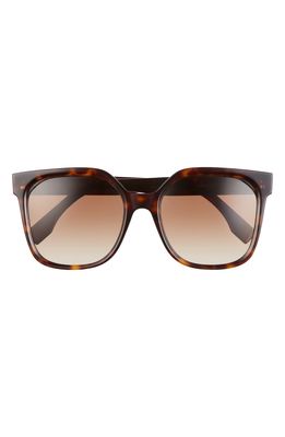 Fendi 55mm Square Sunglasses in Dark Havana /Gradient Brown