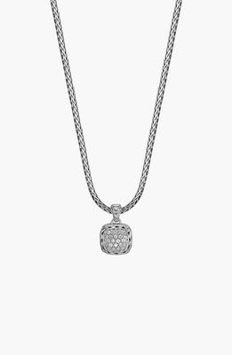 John Hardy 'Classic Chain' Pave Diamond Pendant Necklace in Silver