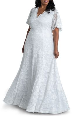 Kiyonna Blissful Lace Wedding Gown in Ivory