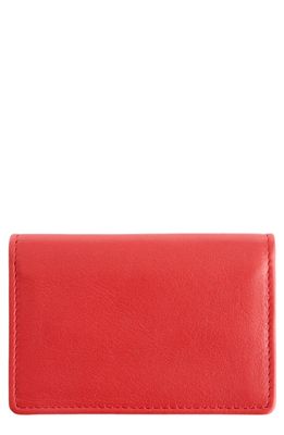 ROYCE New York Leather Card Case in Red