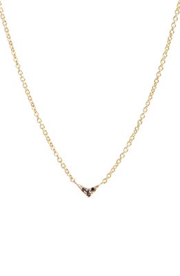 Lizzie Mandler Fine Jewelry V-Pendant Necklace in Yellow Gold/Black Diamond