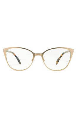 MITA SUSTAINABLE EYEWEAR 54mm Blue Light Blocking Cat Eye Glasses in Shiny Gold/Clear