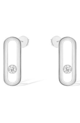 Messika Move Uno Floating Diamond Stud Earrings in White Gold