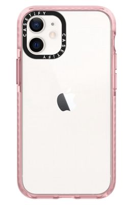 CASETiFY Clear Impact iPhone 12 Mini Case in Clear Pink