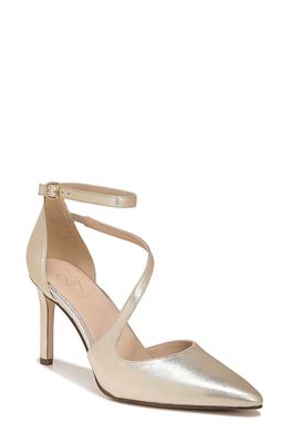 27 EDIT Naturalizer Abilyn Ankle Strap Pump in Gold Leather