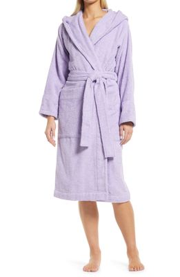 Tekla Organic Cotton Hooded Bathrobe in Lavender