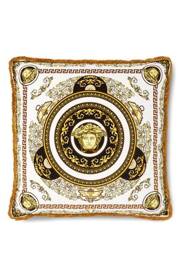 Versace Medusa Gala Accent Pillow in White Gold