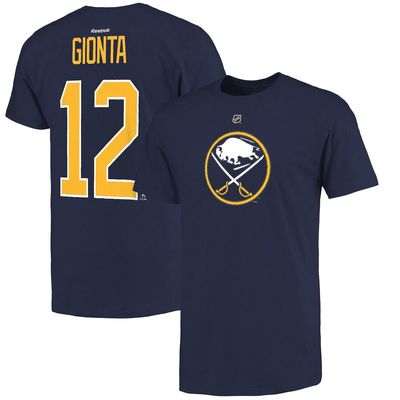 Men's Buffalo Sabres Brian Gionta Reebok Navy Name and Number T-Shirt
