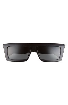 CELINE 57mm Flat Top Sunglasses in Shiny Black /Smoke