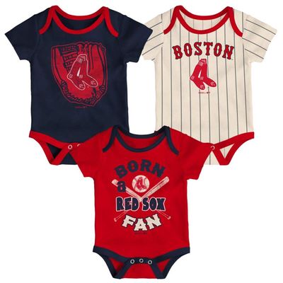 Outerstuff Infant Navy/Red/Cream Boston Red Sox Future #1 3-Pack Bodysuit Set