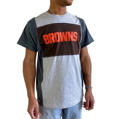 Men's Refried Apparel Heather Gray Cleveland Browns Sustainable Split T-Shirt