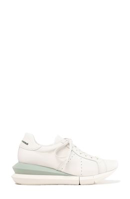 Paloma Barcelo Alenzon Wedge Sneaker in White/Gesso-Jadite