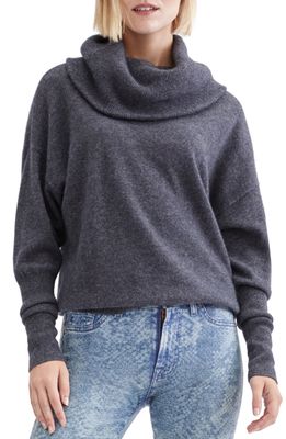 7 For All Mankind Seven Cashmere Cowl Neck Sweater in Heather Charcoal