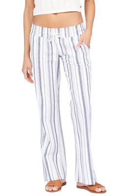 Roxy Oceanside Tie Waist Pants in Mood Indigo Oceanside