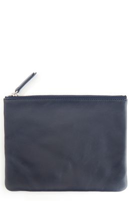 ROYCE New York Leather Travel Pouch in Navy Blue