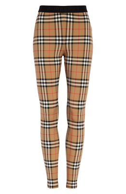 Burberry Belvoir Check Crop Leggings in Archive Beige Check