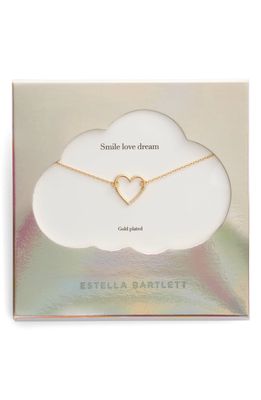 Estella Bartlett Smile Dream Love Open Heart Necklace in Gold