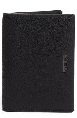 Tumi Nassau Leather Folding Card Case in Black Texture