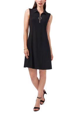 Chaus Sleeveless Quarter Zip Dress in Black