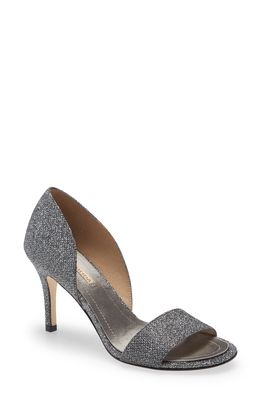 Pelle Moda Rossi Metallic Open Toe Pump in Pewter