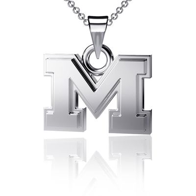 Women's Dayna Designs Michigan Wolverines Pendant Necklace in Silver