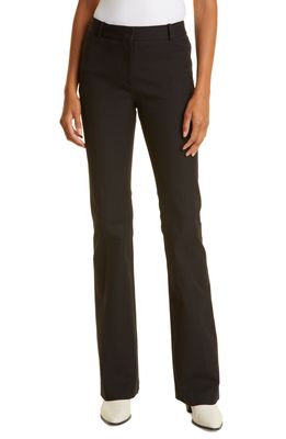 FRAME Le High Flare Stretch Cotton Trouser Pants in Noir