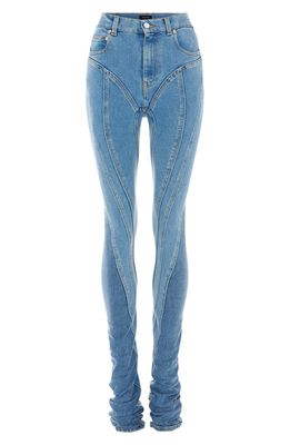 MUGLER Spiral Seam Skinny Jeans in 2903 Light Medium Blue