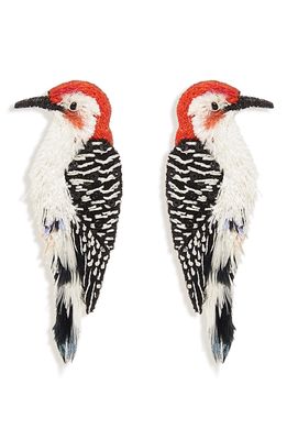 Mignonne Gavigan Woodpecker Statement Earrings in Black White