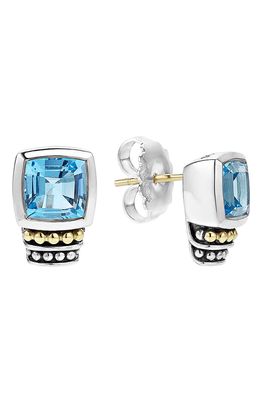 LAGOS 'Caviar Color' Semiprecious Stone Stud Earrings in Blue Topaz