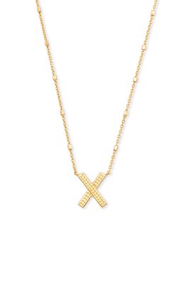 Kendra Scott Initial Pendant Necklace in Gold Metal-X