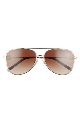 Tiffany & Co. 59mm Pilot Sunglasses in Pale Gold/Gradient Brown