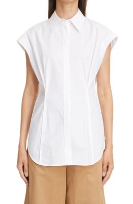 Acne Studios Sanja Fitted Cotton Poplin Shirt in White