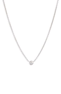 Bony Levy Petite Bezel Diamond Solitaire Necklace in White Gold/Diamond