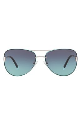Tiffany & Co. 62mm Aviator Sunglasses in Silver/Azure/Blue Gradient