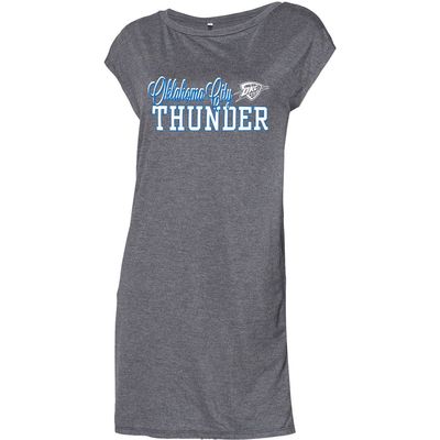 Women's Concepts Sport Heathered Charcoal Oklahoma City Thunder Cascade Nightshirt in Heather Charcoal