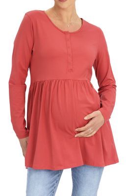 Angel Maternity Long Sleeve Maternity Tunic in Raspberry