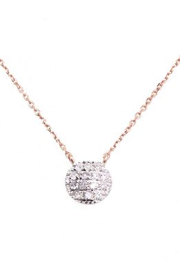 Dana Rebecca Designs Lauren Joy Diamond Disc Pendant Necklace in Rose Gold