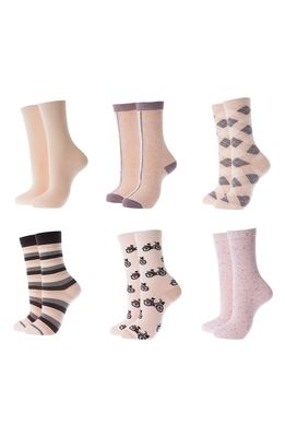 Mio Marino 6-Pack Crew Socks in Lady Touch