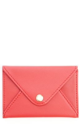 ROYCE New York Leather Envelope Card Holder in Red