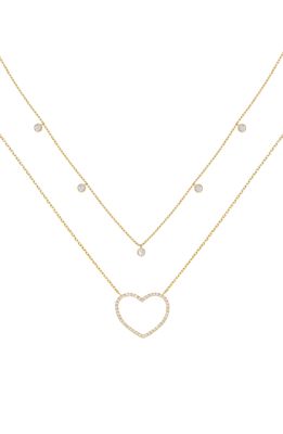 Ettika Dainty Heart Set of 2 Pendant Necklaces in Gold