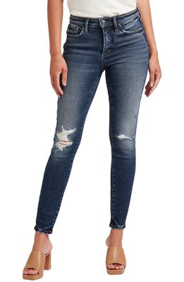 Silver Jeans Co. Isbister Distressed High Waist Skinny Jeans in Indigo
