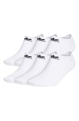 adidas Originals Trefoil 6-Pack No-Show Socks in White