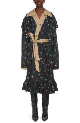 Balenciaga Oversize Reversible Trench Coat in Black