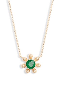 Anzie Dew Drop Marine Emerald & 14K Gold Pendant Necklace in Yellow Gold/Emerald
