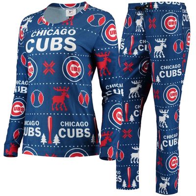 Women's FOCO Royal Chicago Cubs Ugly Pajama Set