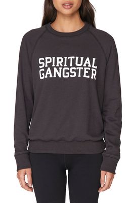 Spiritual Gangster Varsity Old School Sweatshirt in Vintage Black