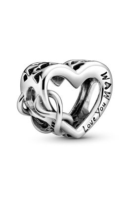PANDORA Love You Mom Infinity Heart Charm in Silver