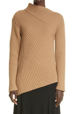 Jil Sander Asymmetric Bias Knit Sweater in Light/pastel B