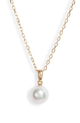 Mikimoto Essential Elements Pearl Pendant Necklace in Pearl/Yellow Gold